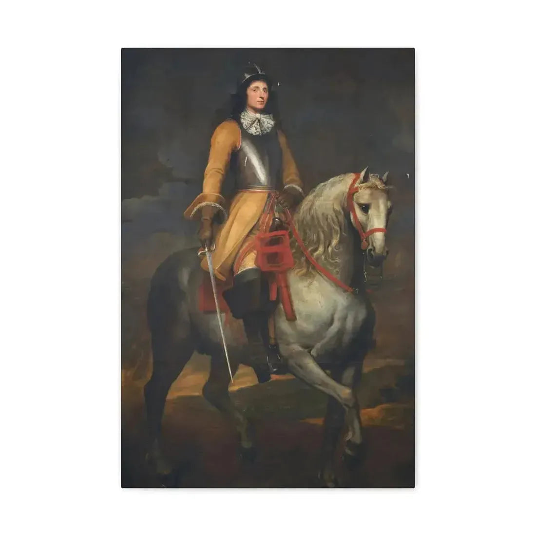 Anthony van Dyck (1599-1641) Equestrian portrait of a general of the Holy Roman Empire - Canvas Wall Art - The Sticker Space