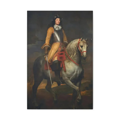 Anthony van Dyck (1599-1641) Equestrian portrait of a general of the Holy Roman Empire - Canvas Wall Art - The Sticker Space