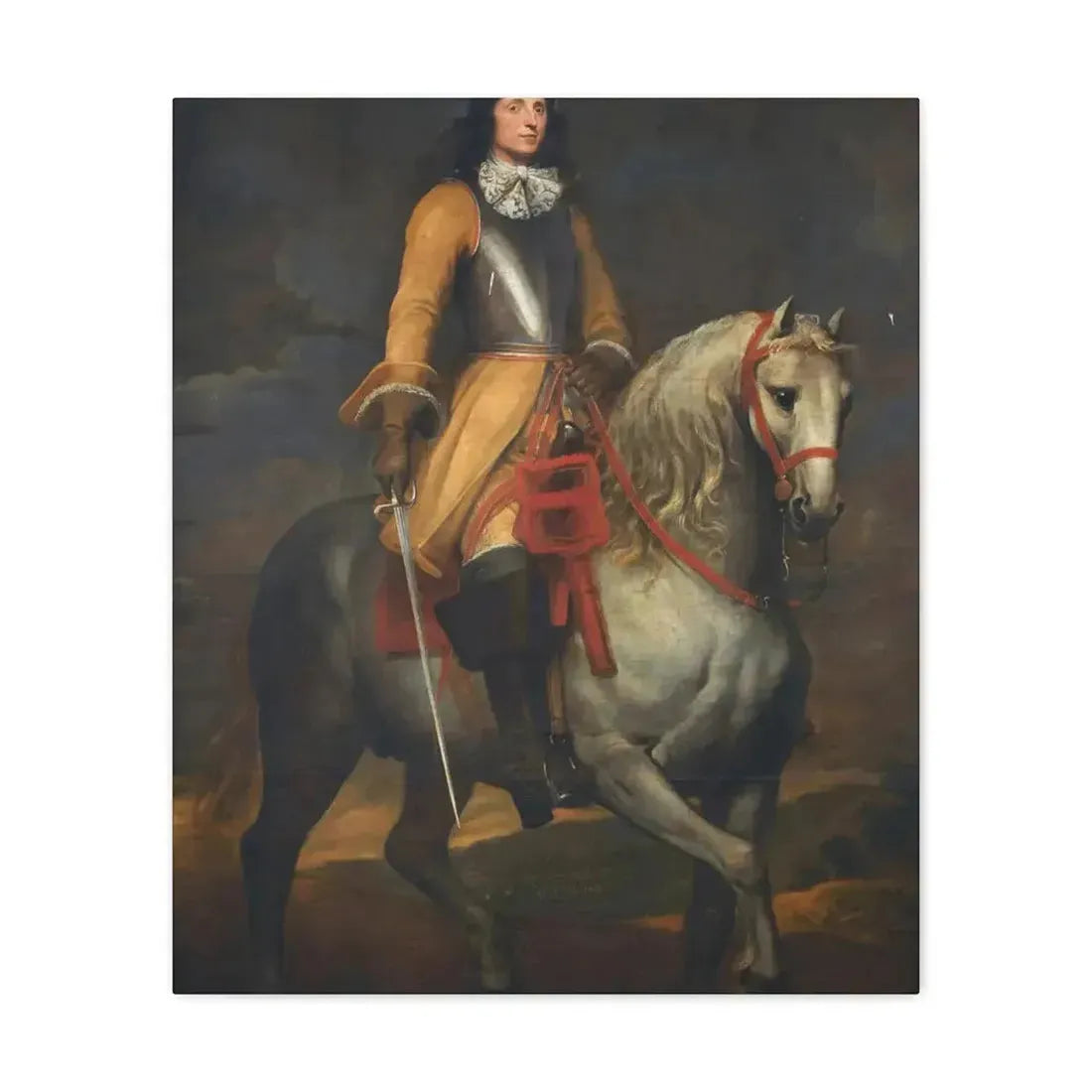 Anthony van Dyck (1599-1641) Equestrian portrait of a general of the Holy Roman Empire - Canvas Wall Art - The Sticker Space