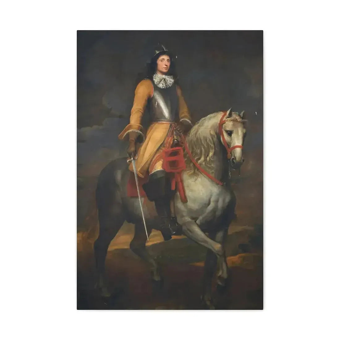Anthony van Dyck (1599-1641) Equestrian portrait of a general of the Holy Roman Empire - Canvas Wall Art - The Sticker Space