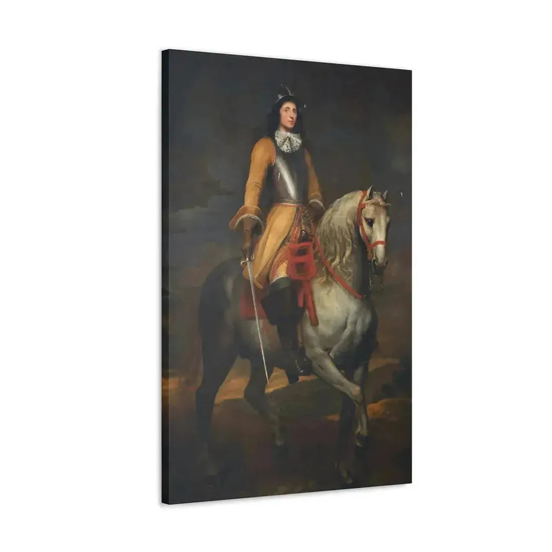 Anthony van Dyck (1599-1641) Equestrian portrait of a general of the Holy Roman Empire - Canvas Wall Art - The Sticker Space