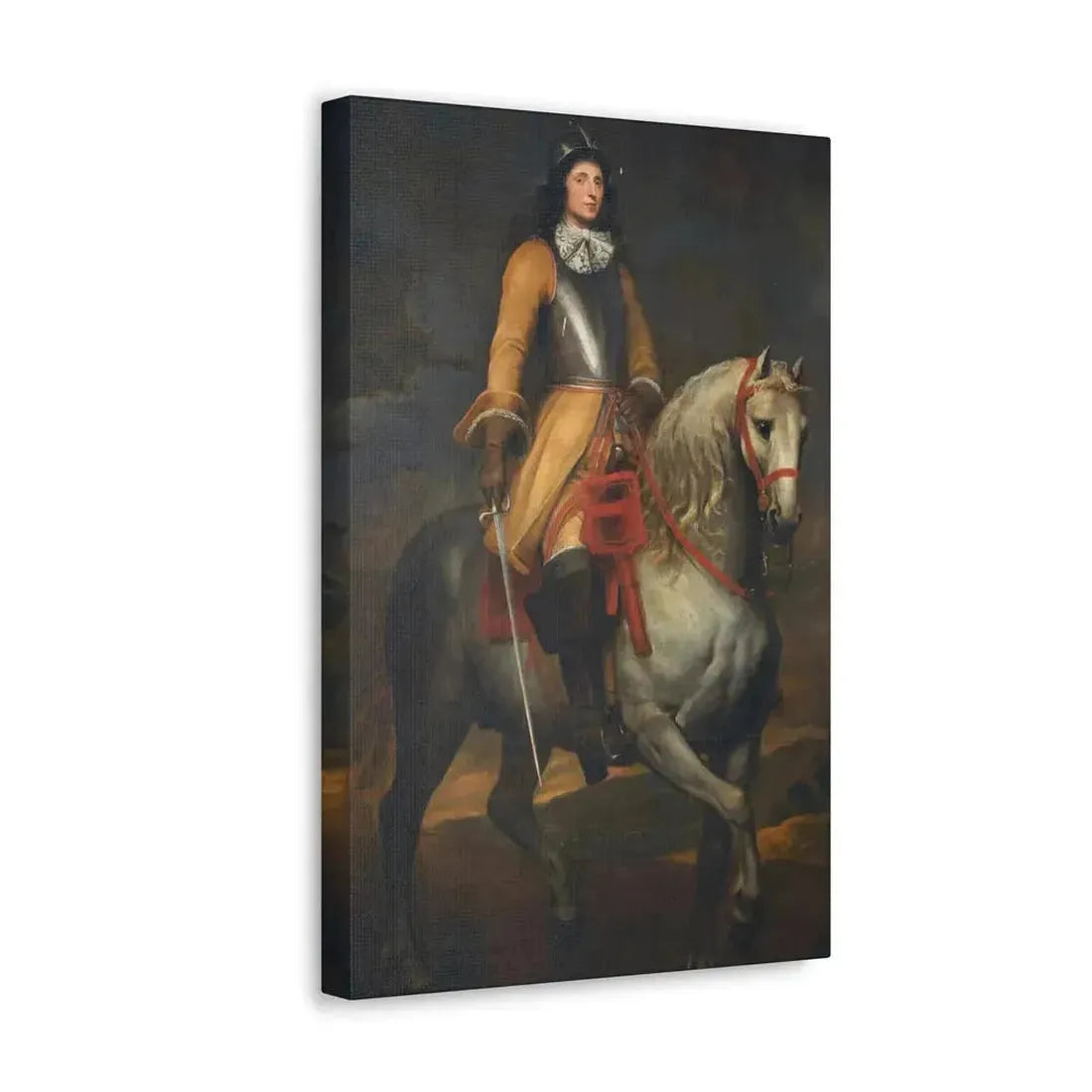 Anthony van Dyck (1599-1641) Equestrian portrait of a general of the Holy Roman Empire - Canvas Wall Art - The Sticker Space