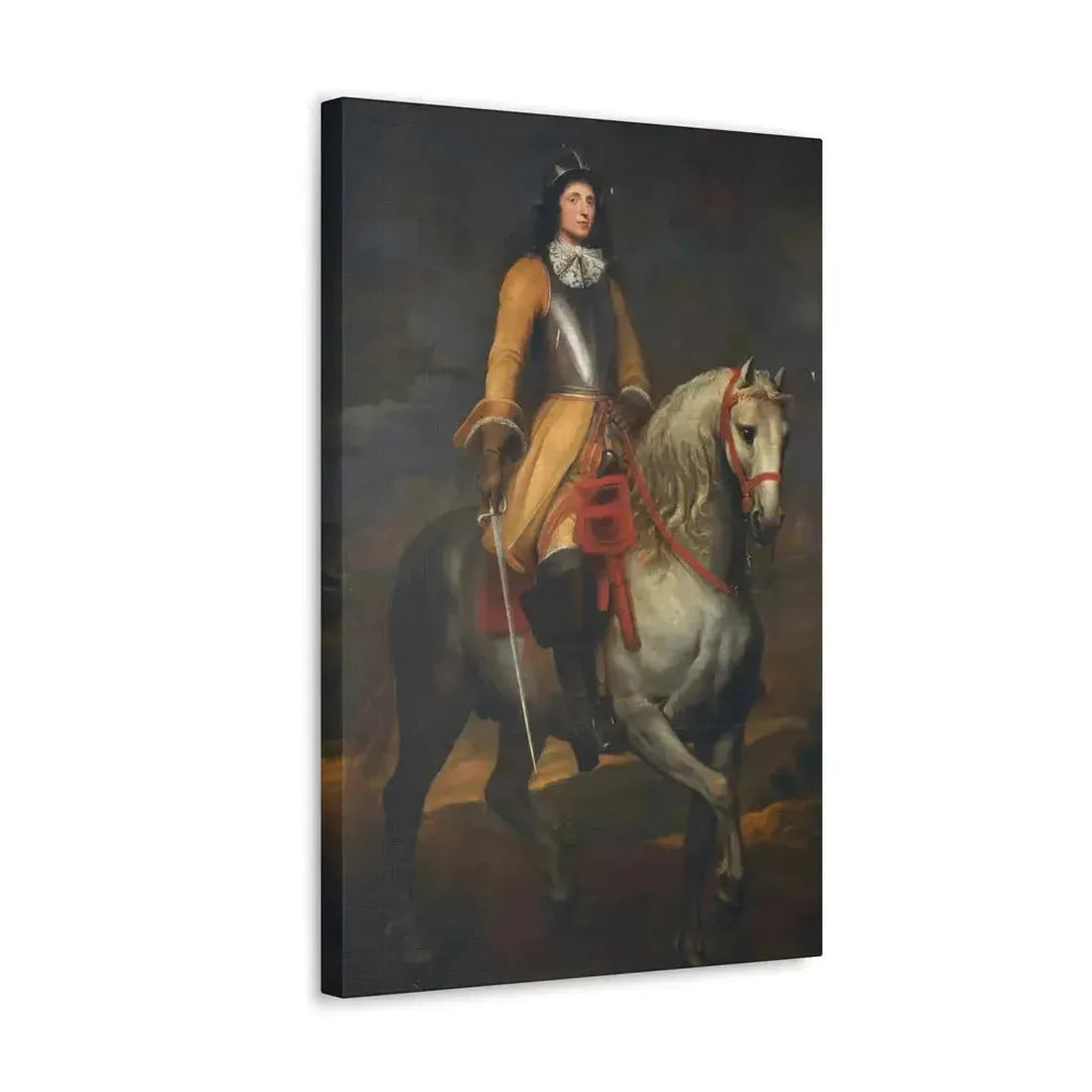 Anthony van Dyck (1599-1641) Equestrian portrait of a general of the Holy Roman Empire - Canvas Wall Art - The Sticker Space