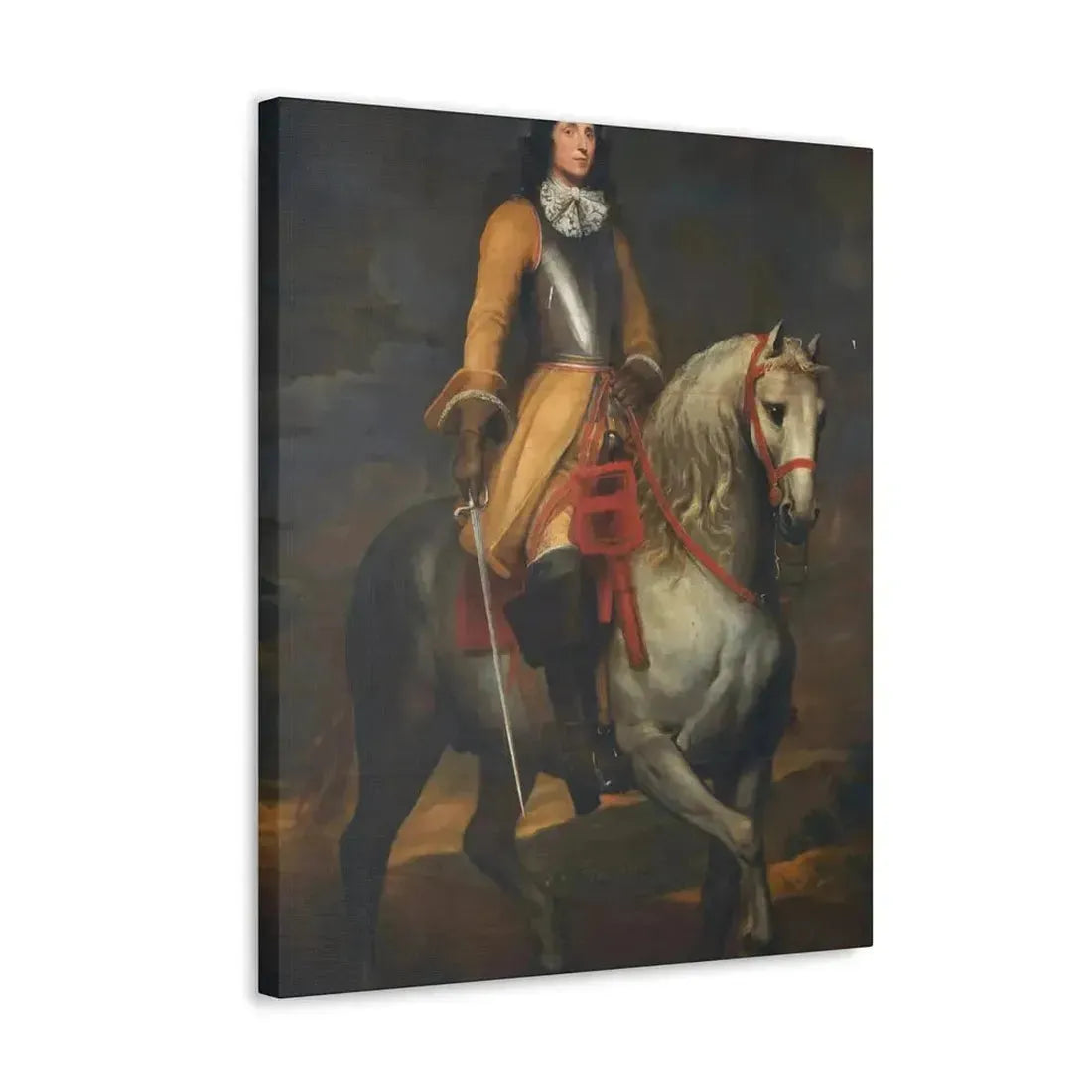 Anthony van Dyck (1599-1641) Equestrian portrait of a general of the Holy Roman Empire - Canvas Wall Art - The Sticker Space