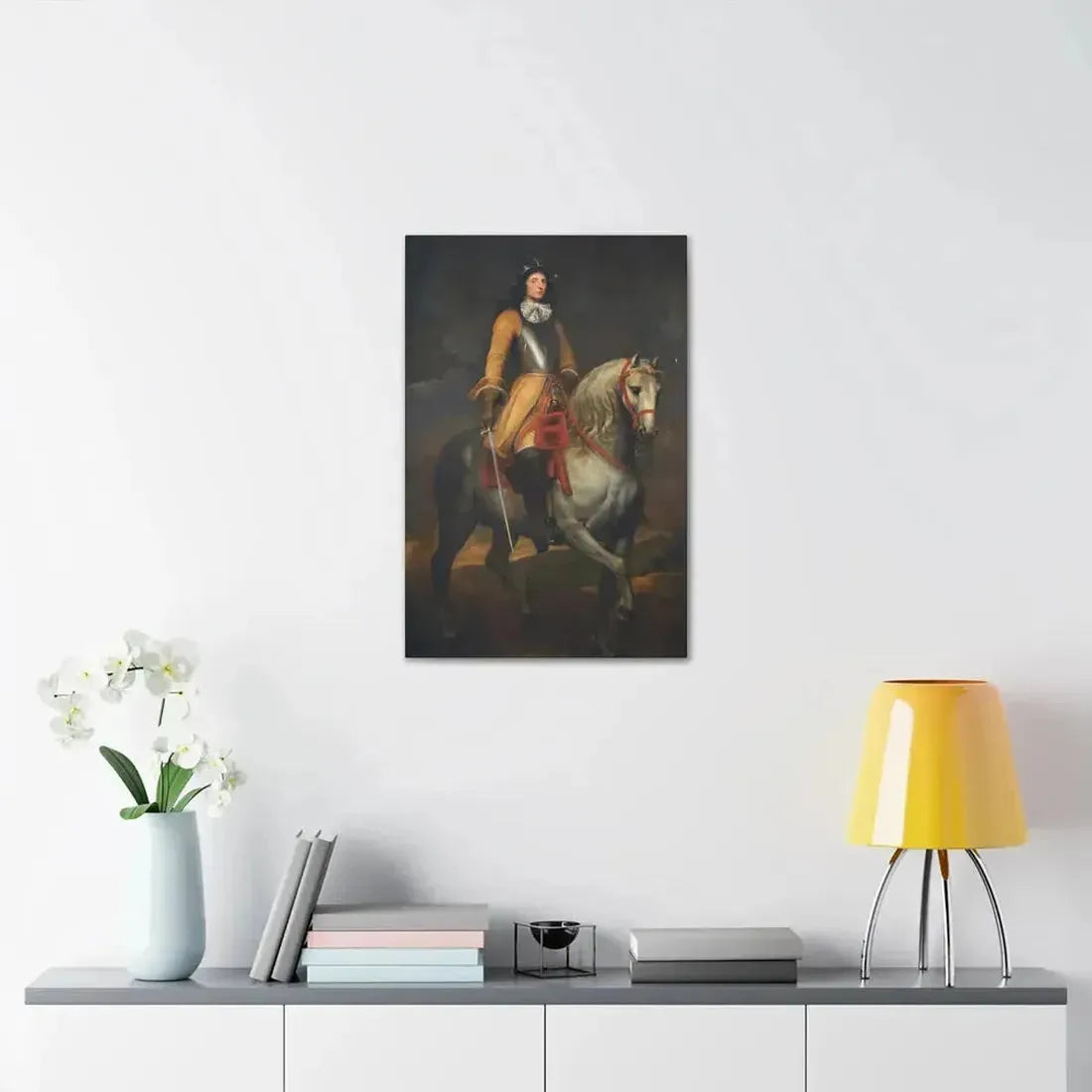 Anthony van Dyck (1599-1641) Equestrian portrait of a general of the Holy Roman Empire - Canvas Wall Art - The Sticker Space