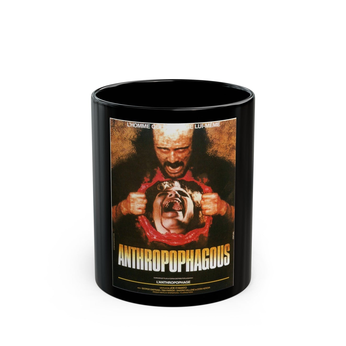 ANTHROPOPHAGOUS 1980 Movie Poster - Black Coffee Mug-11oz-The Sticker Space