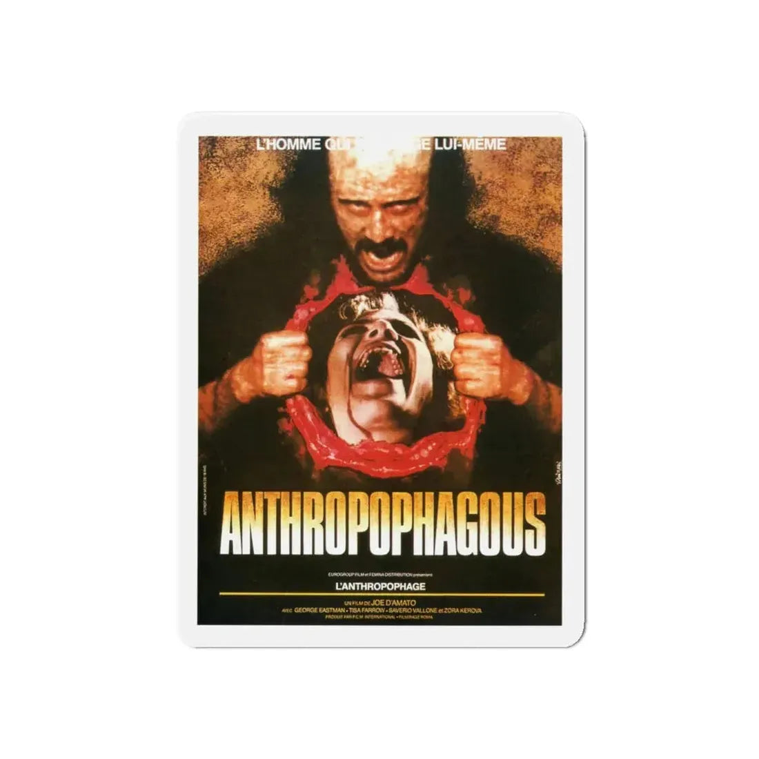 ANTHROPOPHAGOUS 1980 Movie Poster - Refrigerator Magnet 6 Inch - The Sticker Space