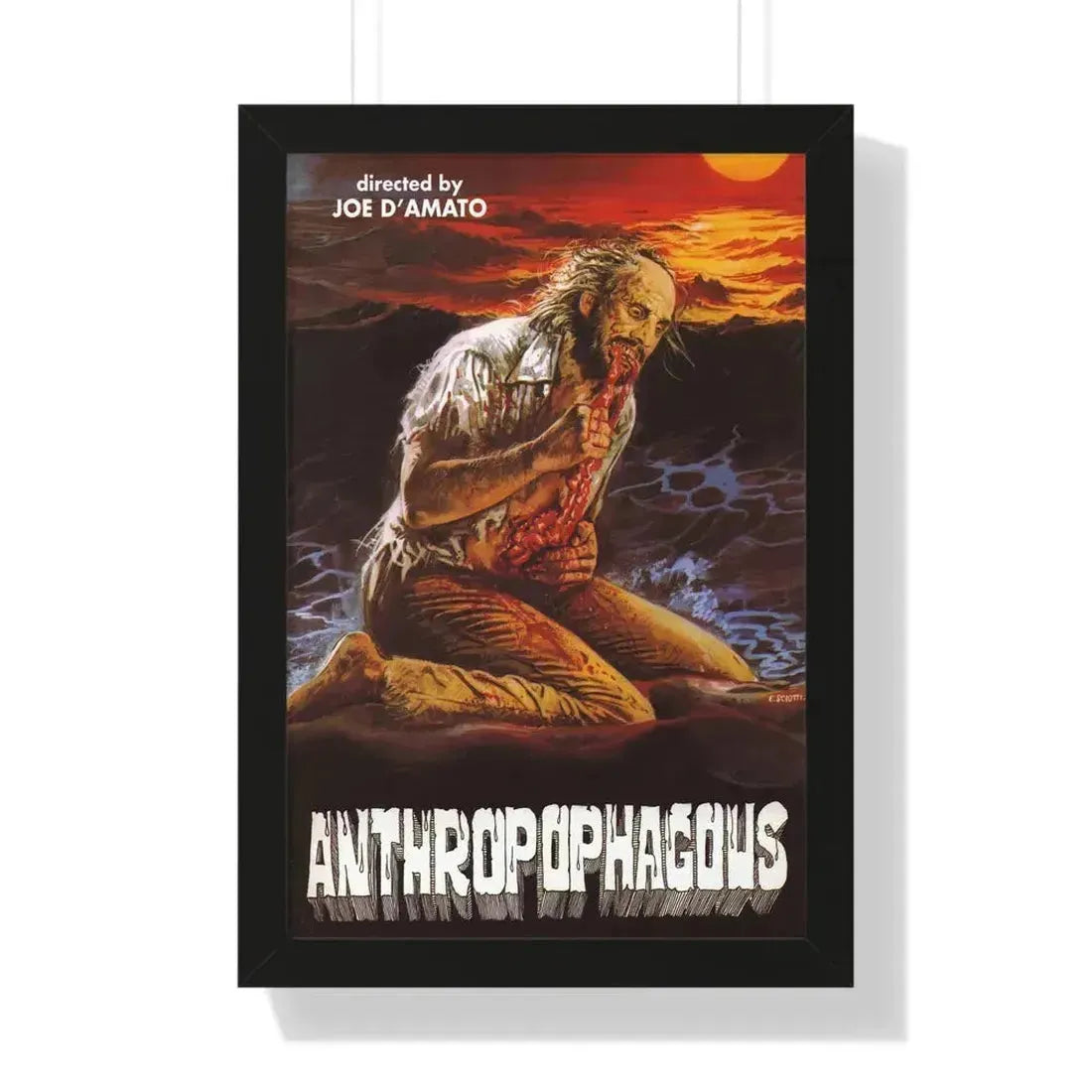 ANTHROPOPHAGOUS (2) 1980 - Framed Movie Poster 16″ x 24″ Black - The Sticker Space