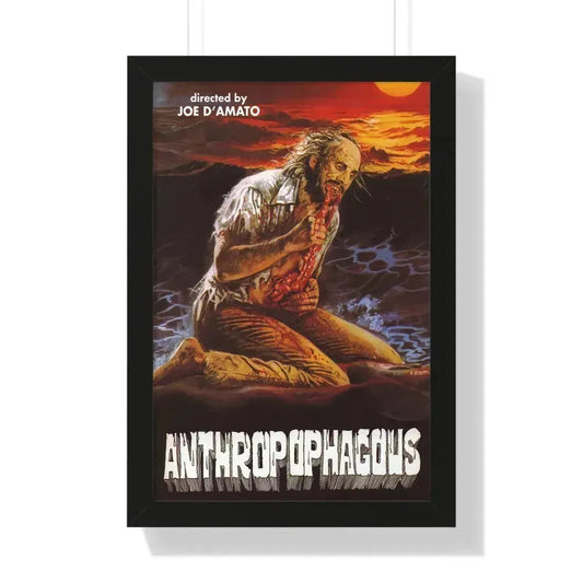 ANTHROPOPHAGOUS (2) 1980 - Framed Movie Poster 16″ x 24″ Black - The Sticker Space