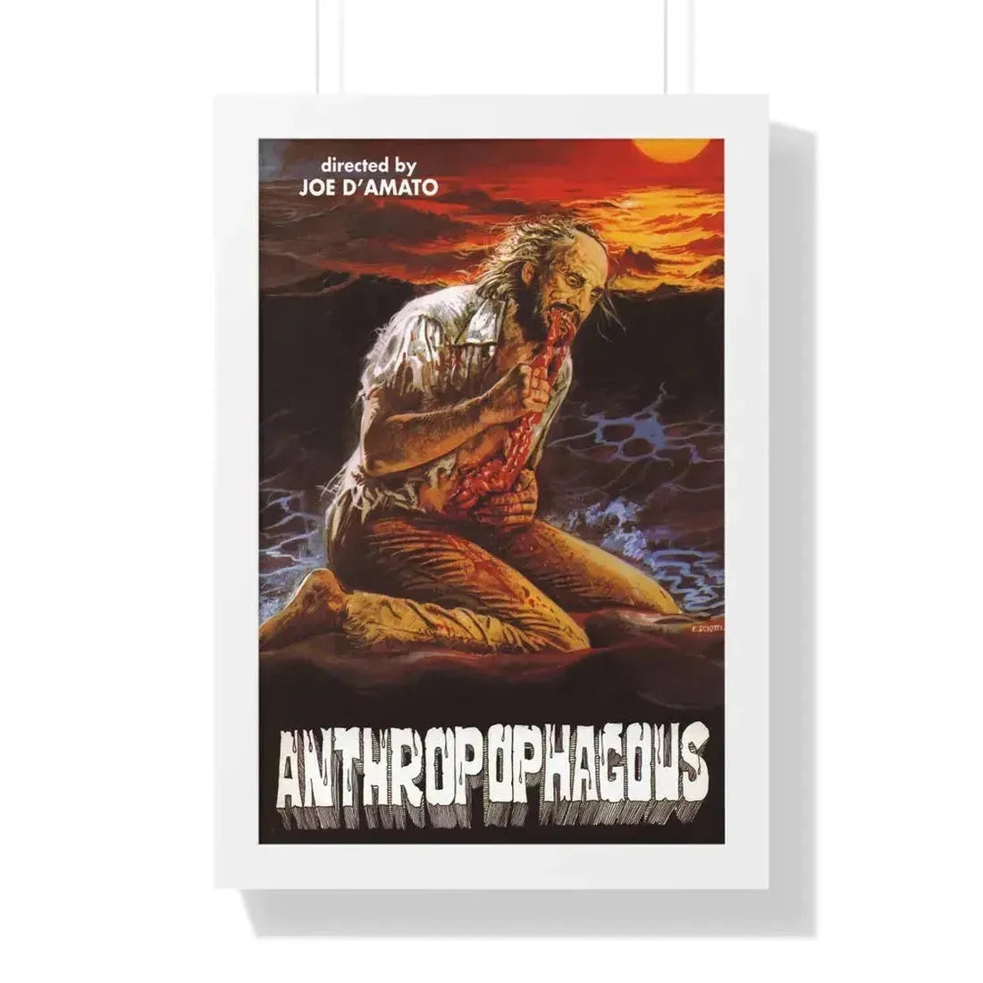 ANTHROPOPHAGOUS (2) 1980 - Framed Movie Poster 16″ x 24″ White - The Sticker Space