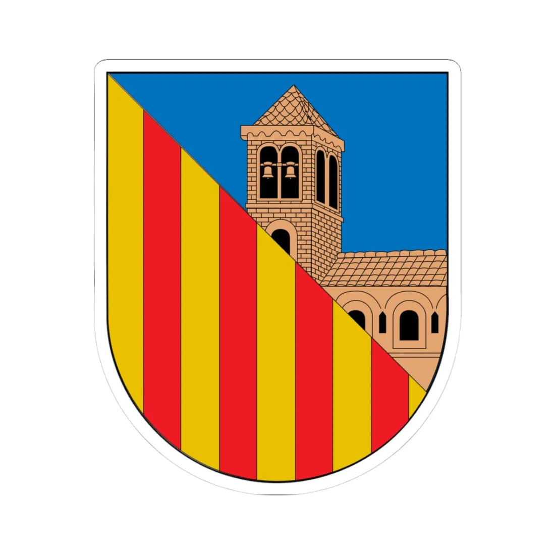 Antic escut municipal de Barruera (Spain) (Coat of Arms) STICKER Vinyl Kiss-Cut Decal 3 Inch White - The Sticker Space