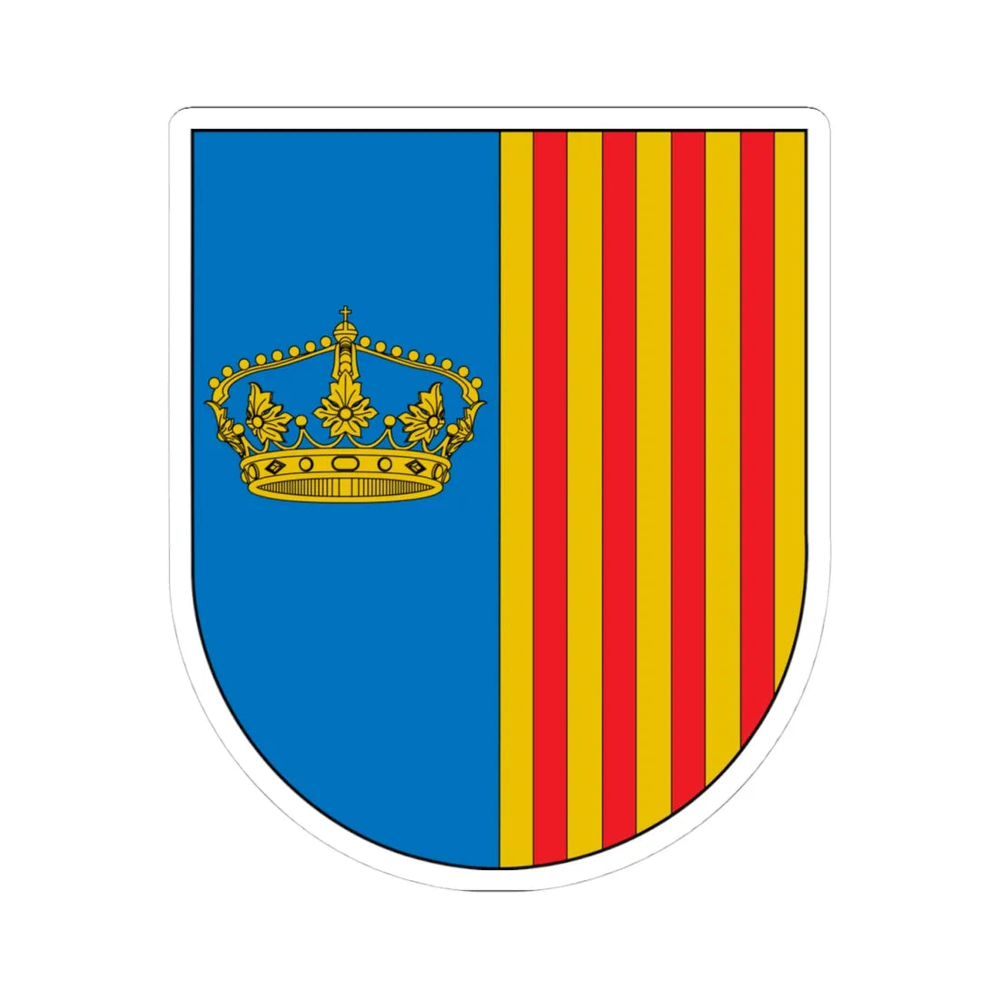 Antic escut municipal de Sant Esteve de la Sarga (Spain) (Coat of Arms) STICKER Vinyl Kiss-Cut Decal 4 Inch White - The Sticker Space