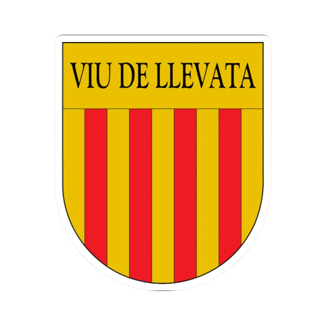 Antic escut municipal de Viu de Llevata (Spain) (Coat of Arms) STICKER Vinyl Kiss-Cut Decal 2 Inch White - The Sticker Space