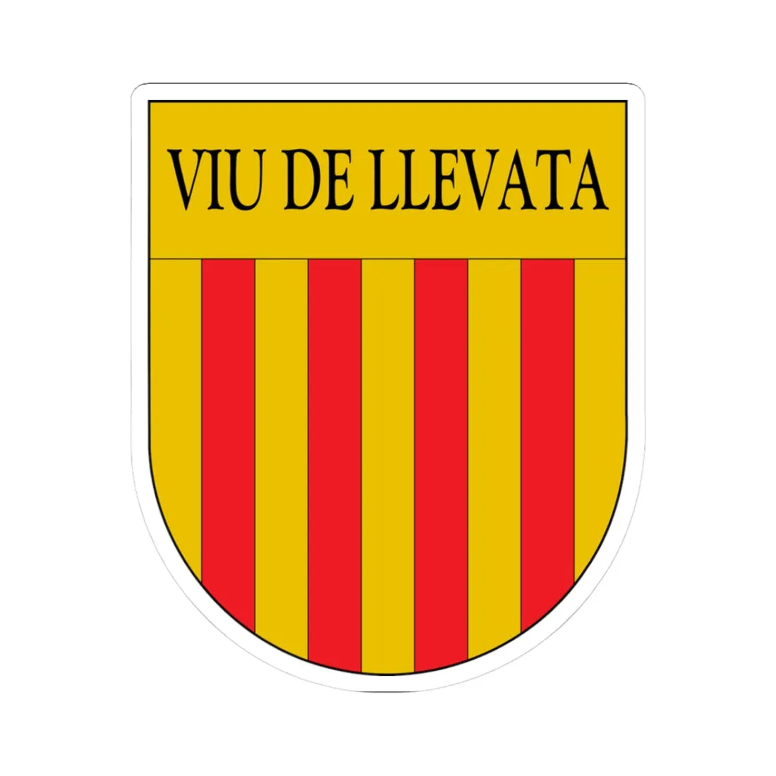 Antic escut municipal de Viu de Llevata (Spain) (Coat of Arms) STICKER Vinyl Kiss-Cut Decal 3 Inch White - The Sticker Space