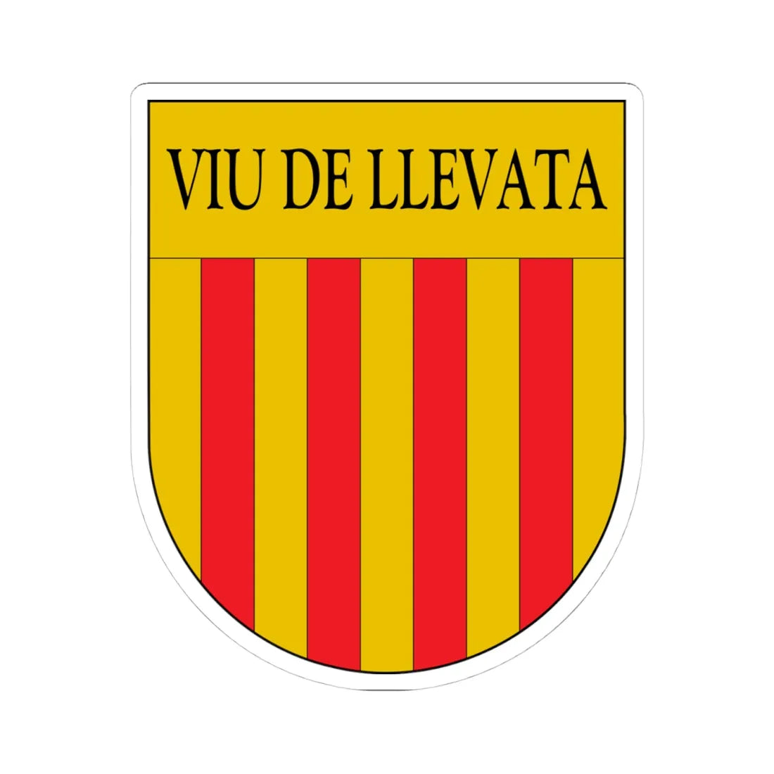 Antic escut municipal de Viu de Llevata (Spain) (Coat of Arms) STICKER Vinyl Kiss-Cut Decal 4 Inch White - The Sticker Space