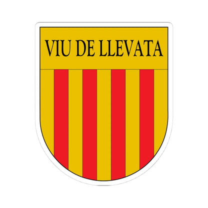 Antic escut municipal de Viu de Llevata (Spain) (Coat of Arms) STICKER Vinyl Kiss-Cut Decal 4 Inch White - The Sticker Space