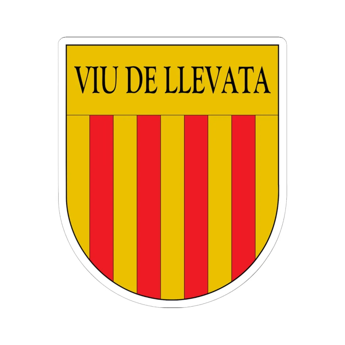 Antic escut municipal de Viu de Llevata (Spain) (Coat of Arms) STICKER Vinyl Kiss-Cut Decal 6 Inch White - The Sticker Space