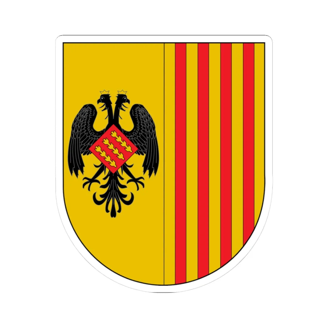 Antic escut municipal del Pont de Suert (Spain) (Coat of Arms) STICKER Vinyl Kiss-Cut Decal 3 Inch White - The Sticker Space