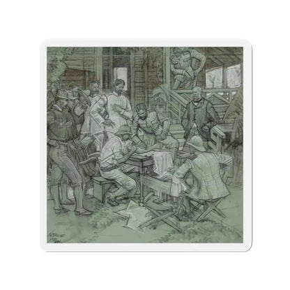 Anticipation study (Magazine Illustration) Refrigerator Magnet 2 Inch Die-Cut - The Sticker Space