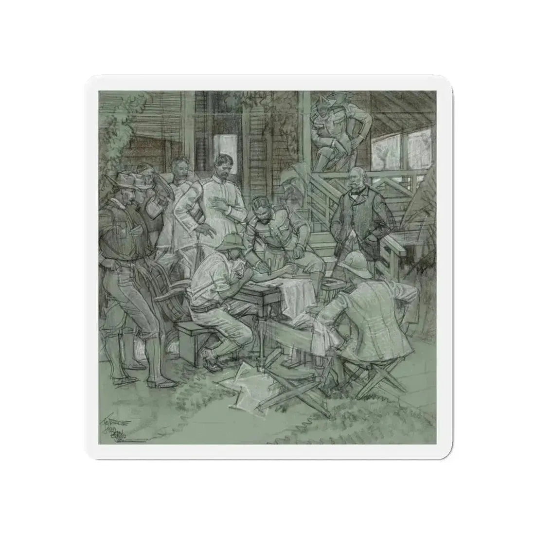 Anticipation study (Magazine Illustration) Refrigerator Magnet 4 Inch Die-Cut - The Sticker Space