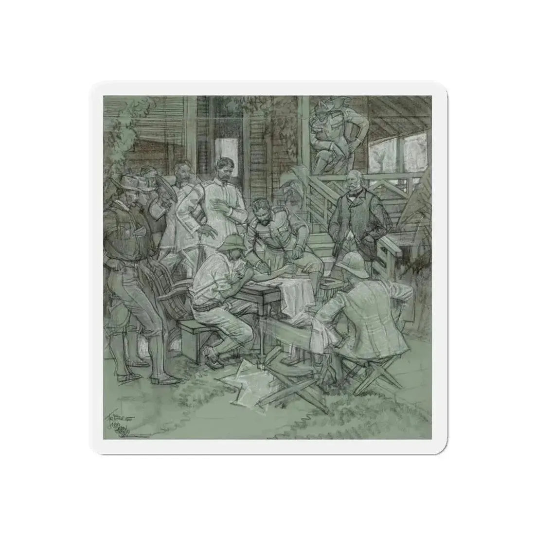 Anticipation study (Magazine Illustration) Refrigerator Magnet - The Sticker Space