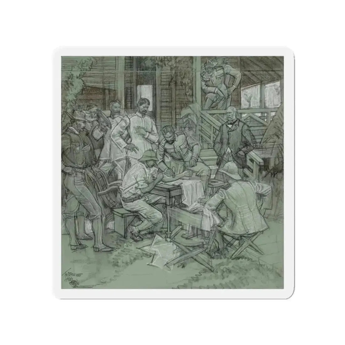 Anticipation study (Magazine Illustration) Refrigerator Magnet - The Sticker Space