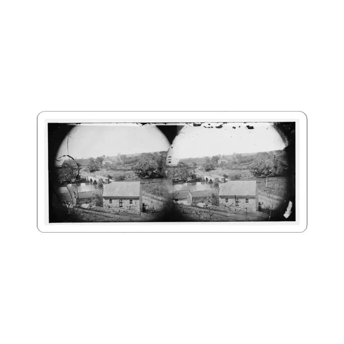 Antietam, Maryland. Antietam Bridge, Eastern View (U.S. Civil War) STICKER Vinyl Kiss-Cut Decal 3 Inch White - The Sticker Space