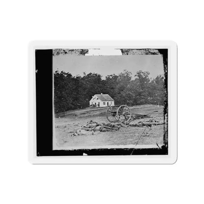 Antietam, Maryland. Bodies In Front Of The Dunker Church (U.S. Civil War) Refrigerator Magnet 3 Inch Die-Cut - The Sticker Space