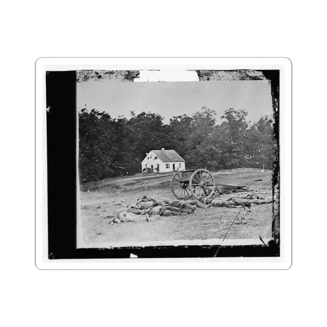 Antietam, Maryland. Bodies in Front of the Dunker Church (U.S. Civil War) STICKER Vinyl Kiss-Cut Decal 3 Inch White - The Sticker Space