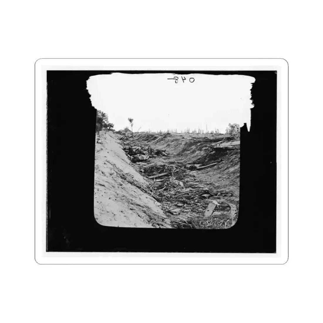 Antietam, Maryland. Confederate Dead in a Ditch on the Right Wing (U.S. Civil War) STICKER Vinyl Kiss-Cut Decal 2 Inch White - The Sticker Space