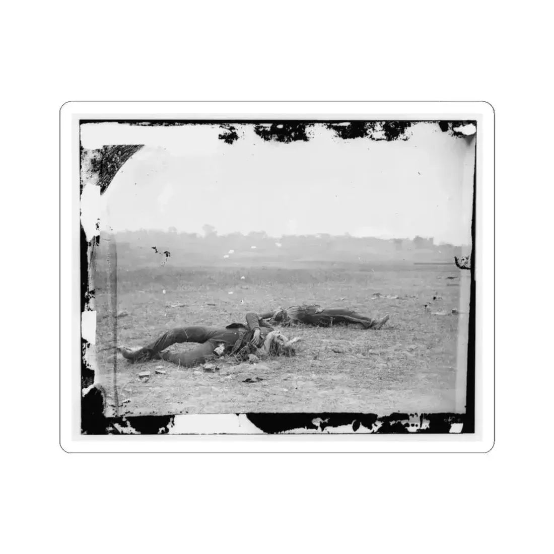 Antietam, Maryland. Confederate Soldiers as They Fell Near the Burnside Bridge (U.S. Civil War) STICKER Vinyl Kiss-Cut Decal 3 Inch White - The Sticker Space