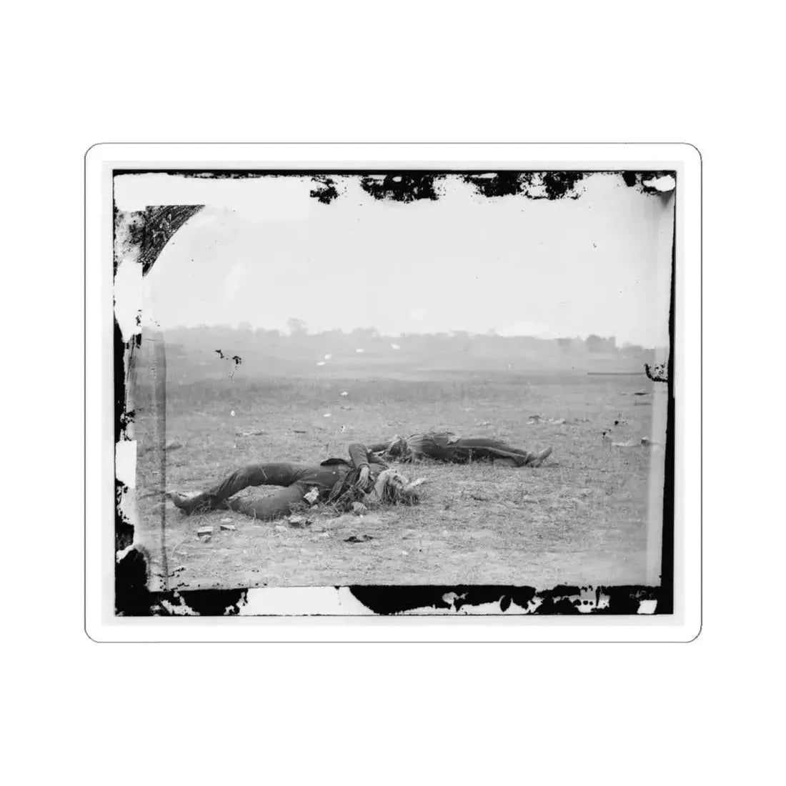 Antietam, Maryland. Confederate Soldiers as They Fell Near the Burnside Bridge (U.S. Civil War) STICKER Vinyl Kiss-Cut Decal 6 Inch White - The Sticker Space