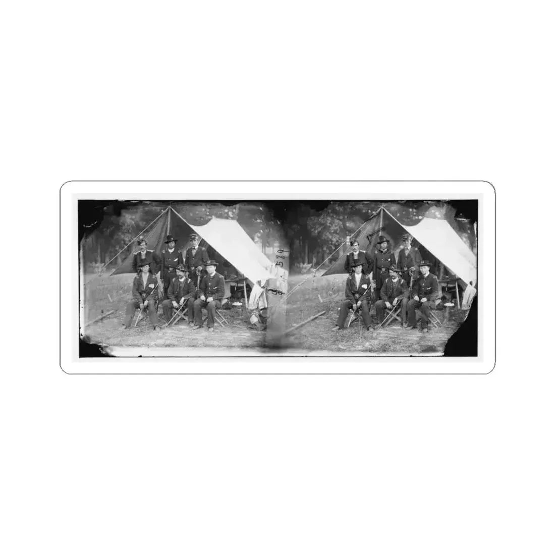 Antietam, Maryland. Group of Federal Artillery Offices on Battlefield (U.S. Civil War) STICKER Vinyl Kiss-Cut Decal 6 Inch White - The Sticker Space
