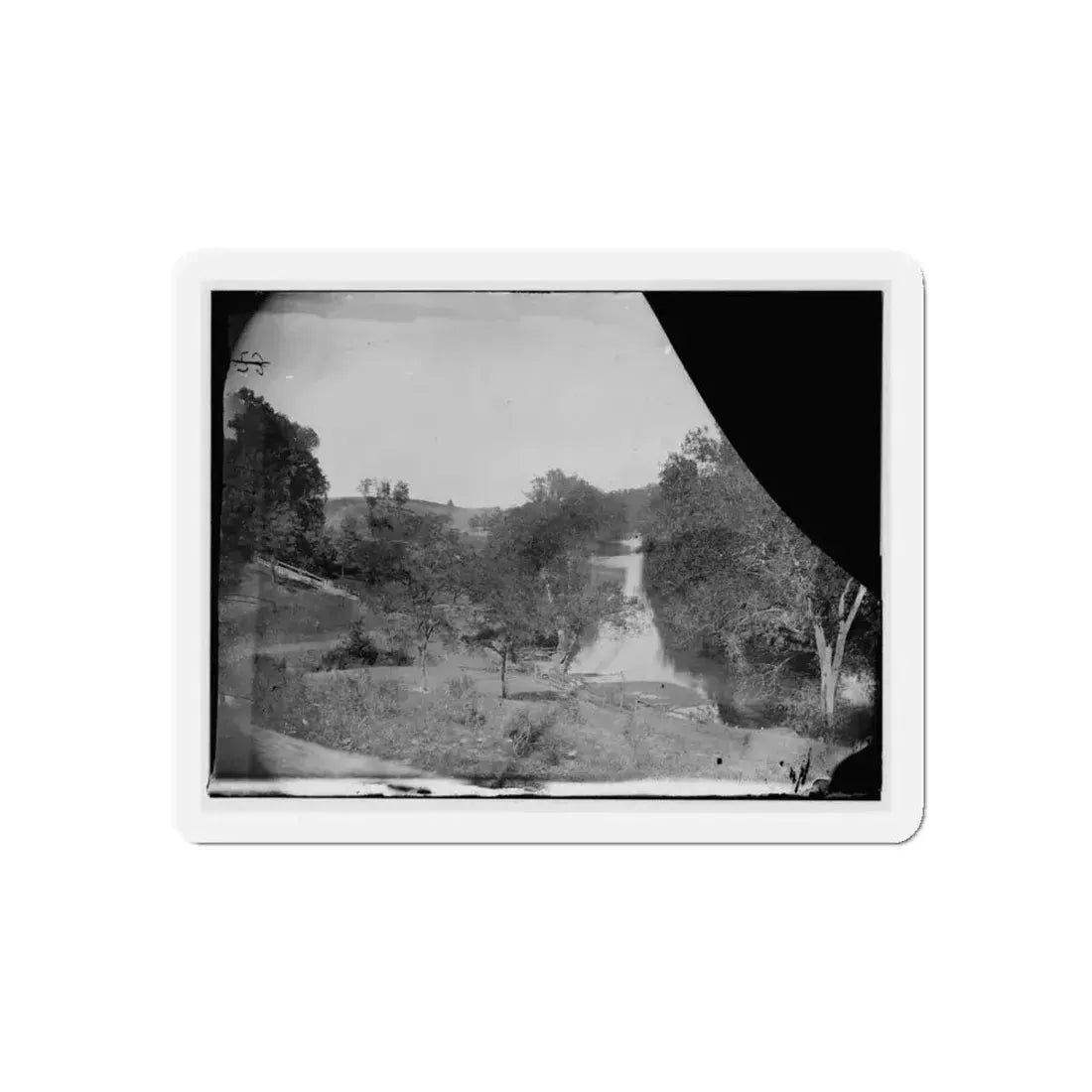 Antietam, Maryland. View On Antietam Creek (U.S. Civil War) Refrigerator Magnet 4 Inch Die-Cut - The Sticker Space