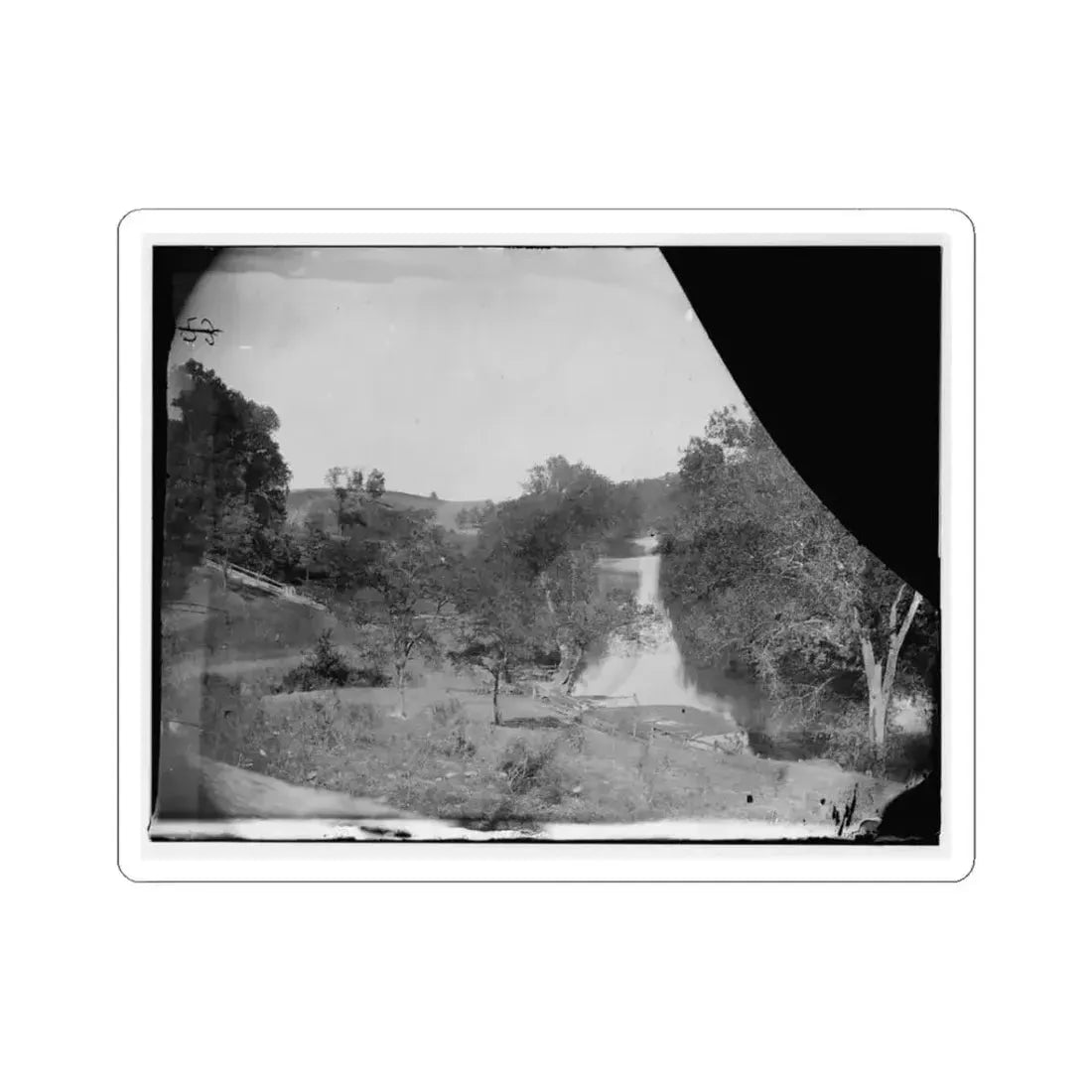 Antietam, Maryland. View on Antietam Creek (U.S. Civil War) STICKER Vinyl Kiss-Cut Decal 3 Inch White - The Sticker Space