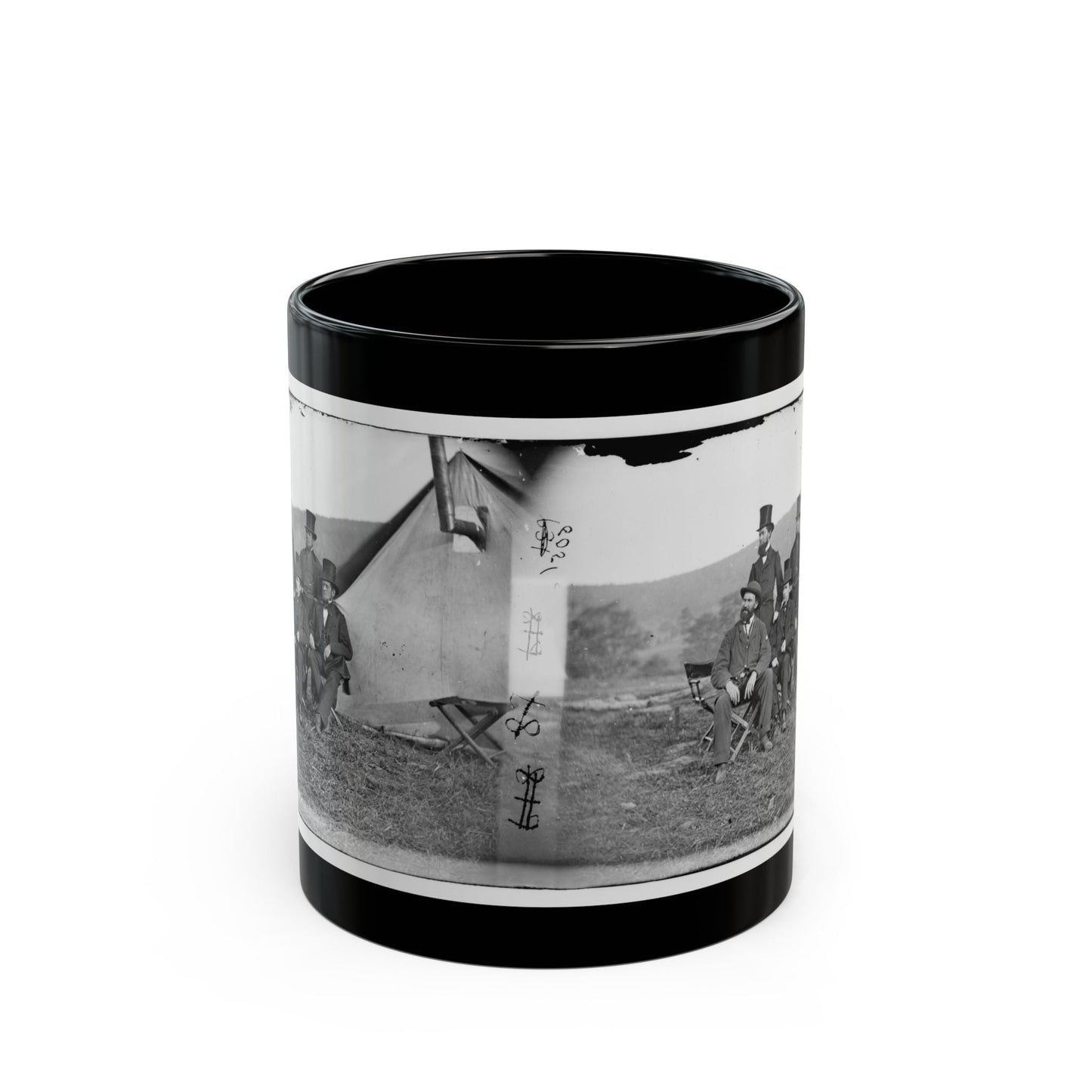 Antietam, Maryland. Allan Pinkerton And Visitors From Washington (U.S. Civil War) Black Coffee Mug