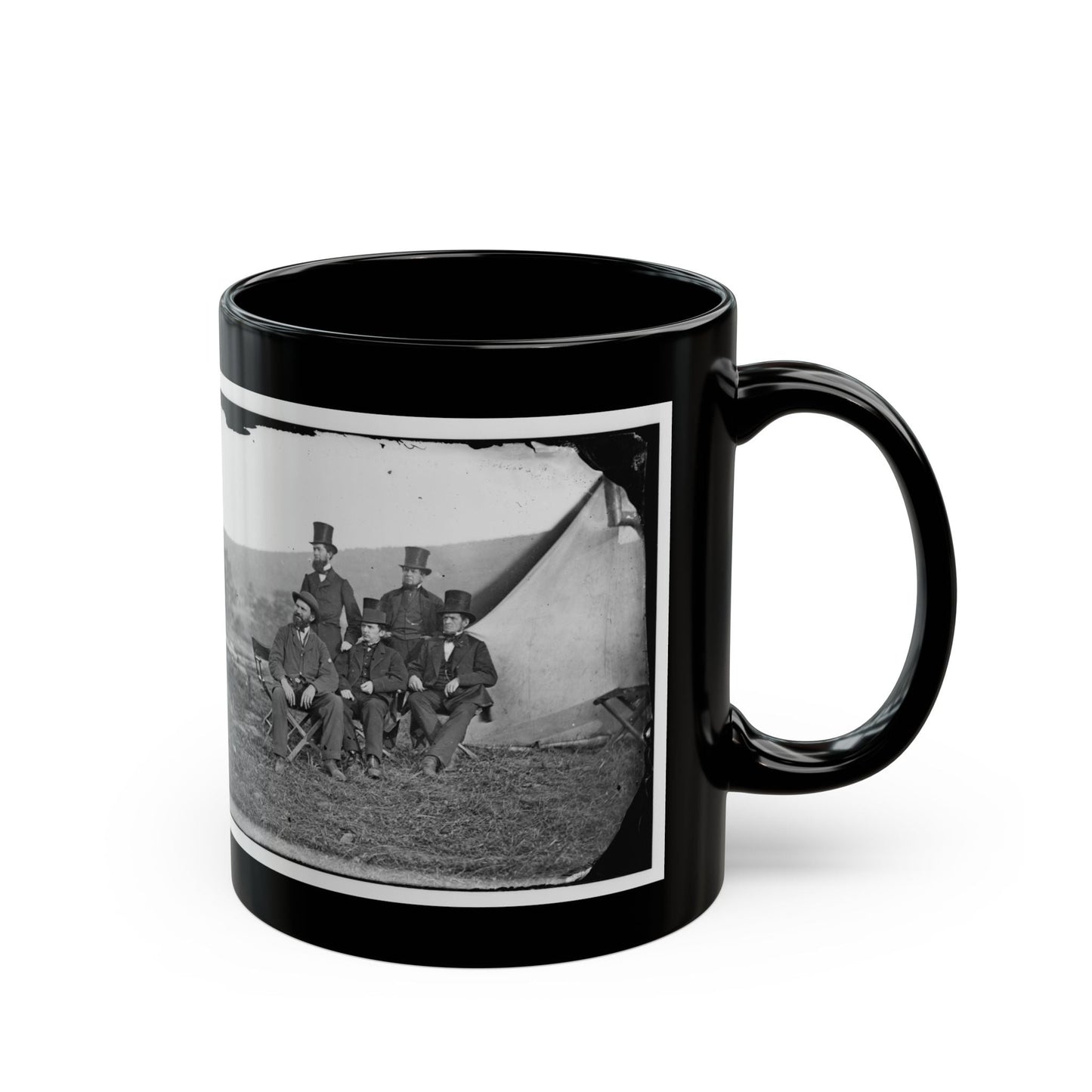 Antietam, Maryland. Allan Pinkerton And Visitors From Washington (U.S. Civil War) Black Coffee Mug