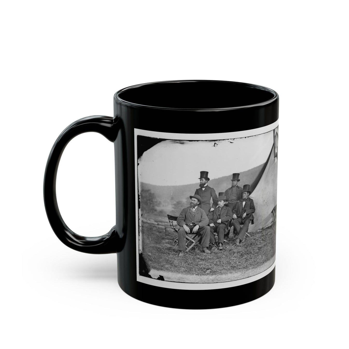 Antietam, Maryland. Allan Pinkerton And Visitors From Washington (U.S. Civil War) Black Coffee Mug