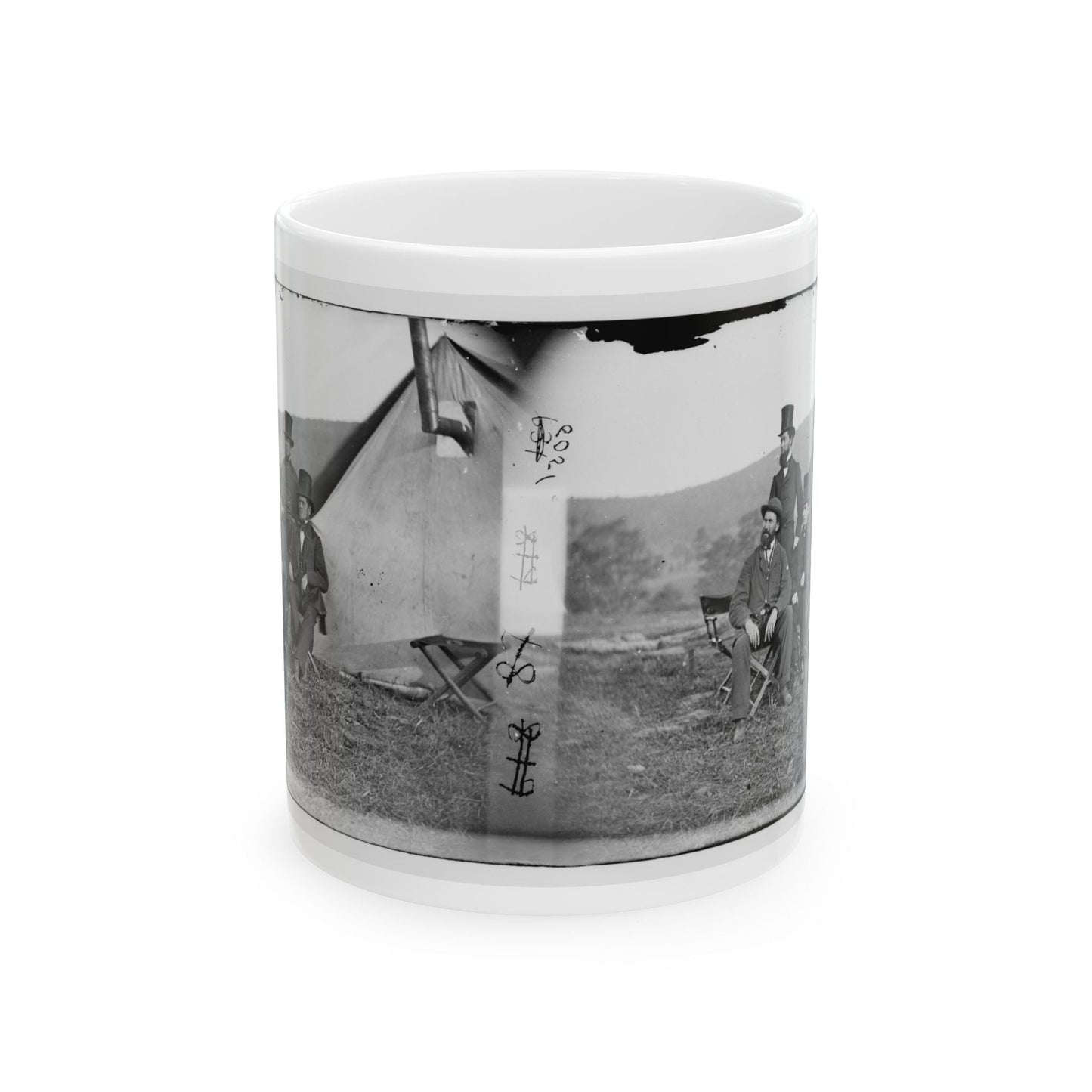 Antietam, Maryland. Allan Pinkerton And Visitors From Washington (U.S. Civil War) White Coffee Mug