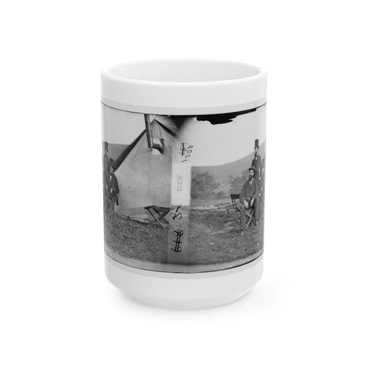 Antietam, Maryland. Allan Pinkerton And Visitors From Washington (U.S. Civil War) White Coffee Mug