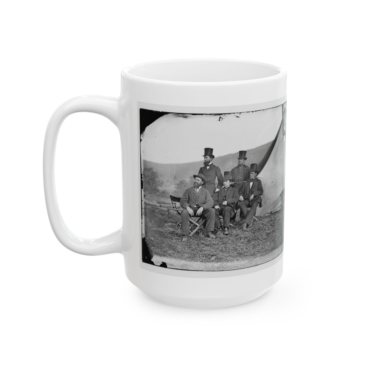 Antietam, Maryland. Allan Pinkerton And Visitors From Washington (U.S. Civil War) White Coffee Mug