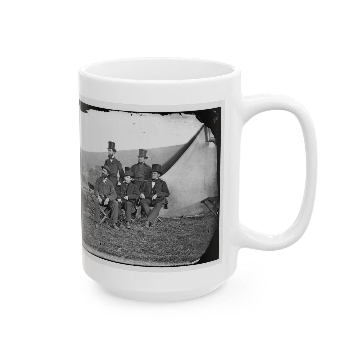 Antietam, Maryland. Allan Pinkerton And Visitors From Washington (U.S. Civil War) White Coffee Mug