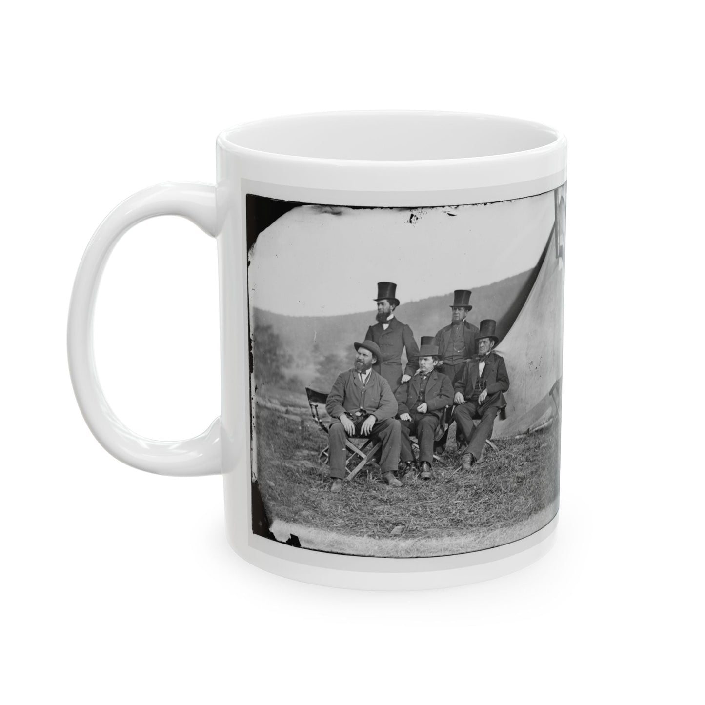 Antietam, Maryland. Allan Pinkerton And Visitors From Washington (U.S. Civil War) White Coffee Mug