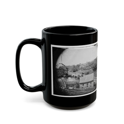 Antietam, Maryland. Antietam Bridge, Eastern View (U.S. Civil War) Black Coffee Mug-The Sticker Space