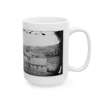 Antietam, Maryland. Antietam Bridge, Eastern View (U.S. Civil War) White Coffee Mug-The Sticker Space