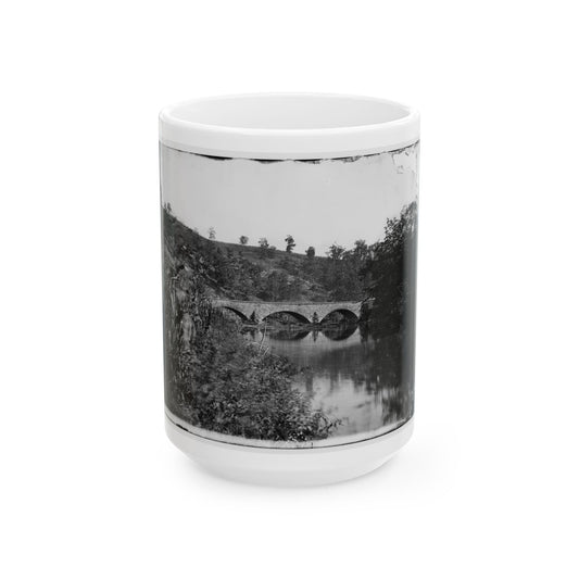 Antietam, Maryland. Antietam Bridge, Looking Down Stream (U.S. Civil War) White Coffee Mug