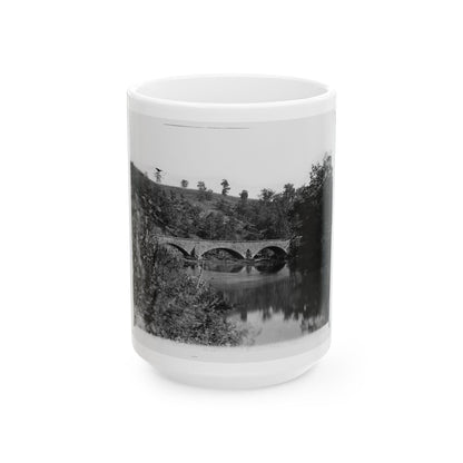 Antietam, Maryland. Antietam Bridge Looking Down Stream (U.S. Civil War) White Coffee Mug