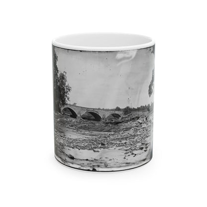 Antietam, Maryland. Antietam Bridge On Sharpsburg And Boonsboro Turnpike (U.S. Civil War) White Coffee Mug