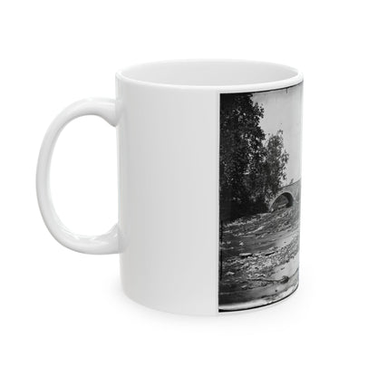 Antietam, Maryland. Antietam Bridge On Sharpsburg And Boonsboro Turnpike (U.S. Civil War) White Coffee Mug