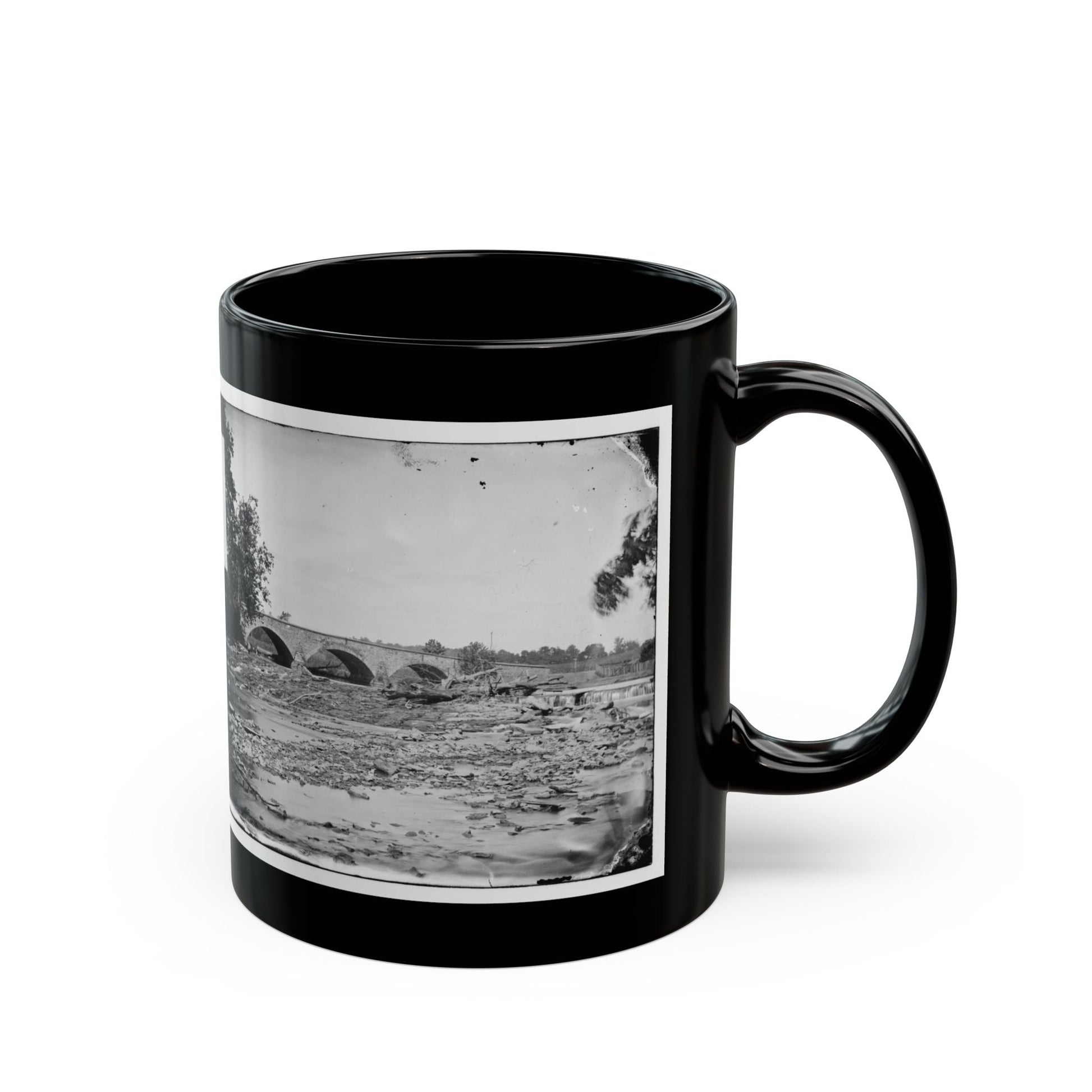 Antietam, Maryland. Antietam Bridge On Sharpsburg And Boonsboro Turnpike(2) (U.S. Civil War) Black Coffee Mug-The Sticker Space